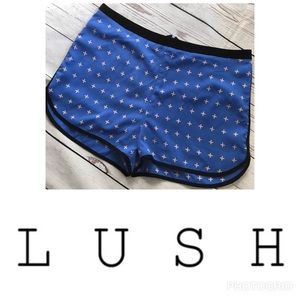LUSH Blue Cross Pattern Shorts Size M